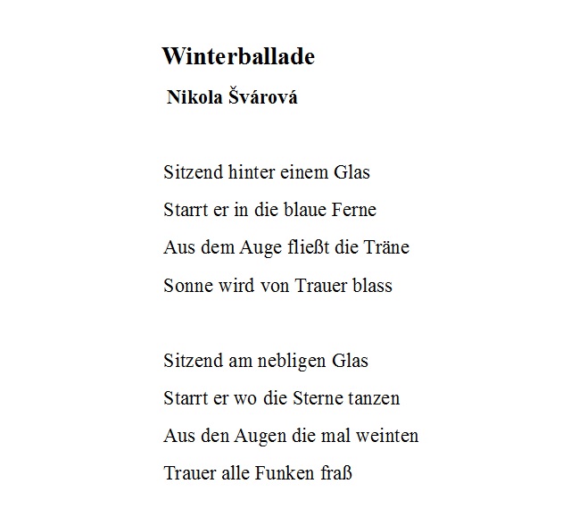 Nikola Švárová uspěla v básnické soutěži