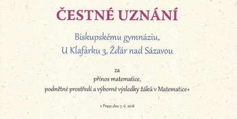Kvalitu výuky matematiky na Bigy ocenil Senát České republiky